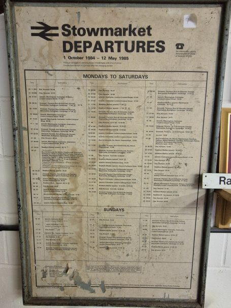 Old Stowmarket Railway Timetable